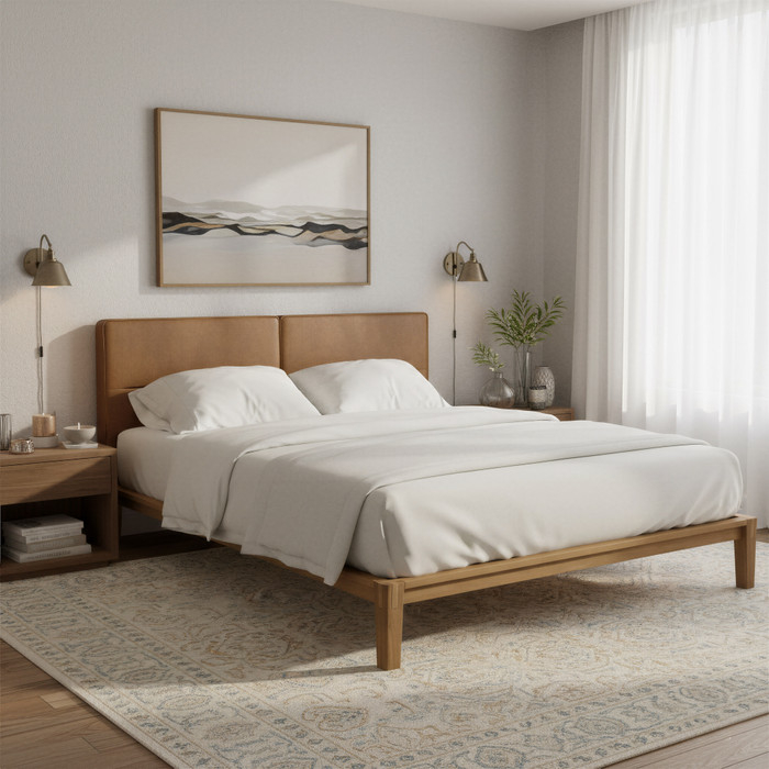 Zuo Modern Luum Queen Platform Bed Frame Natural