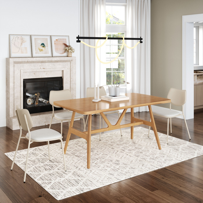 Zuo Modern Zeal Dining Chair - Light Gray & Beige, Set of 4
