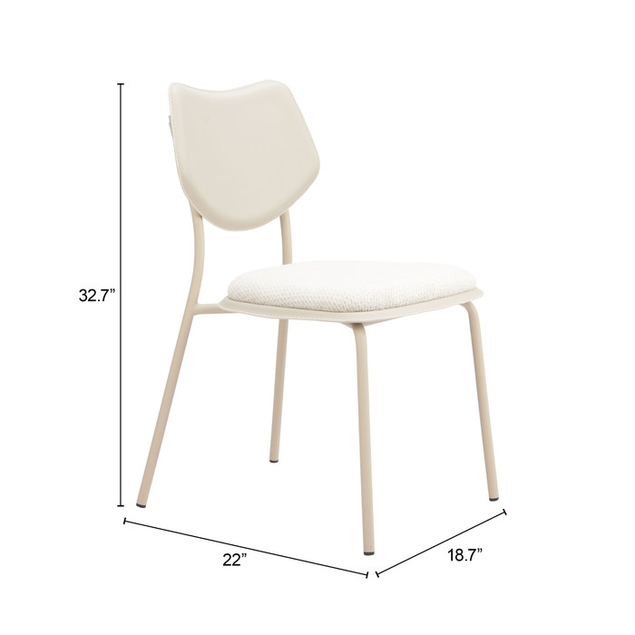 Zuo Modern Zeal Dining Chair (Set of 4) Light Gray & Beige