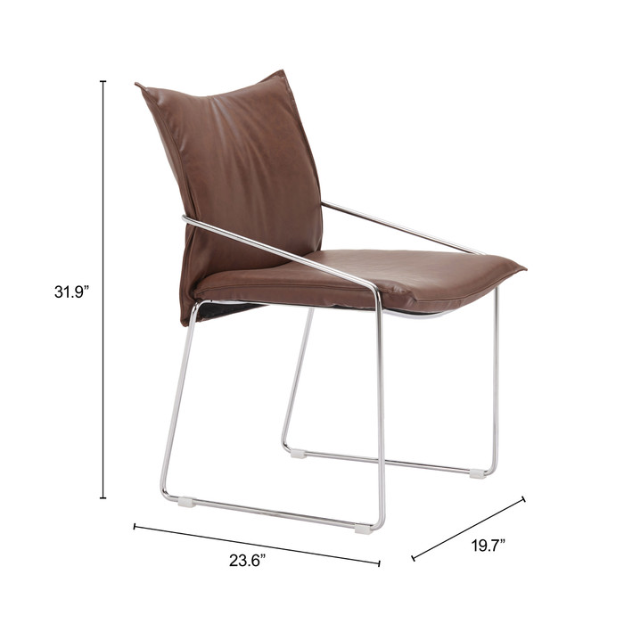 Zuo Modern Pola Dining Chair (Set of 2) Brown