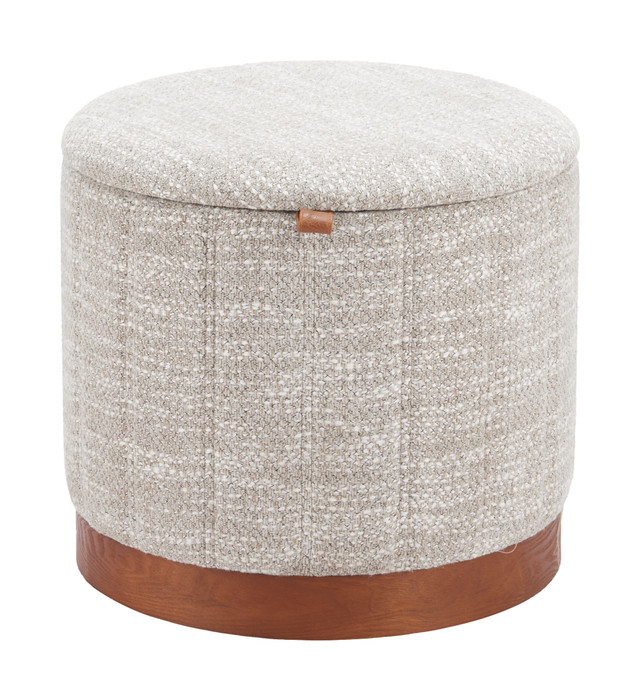 Zuo Modern Fije Storage Ottoman Gray
