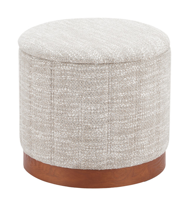 Zuo Modern Fije Storage Ottoman Gray