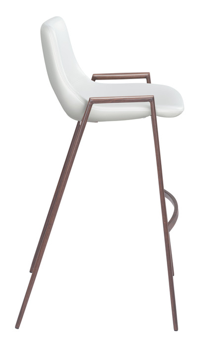 Zuo Modern Desi Barstool (Set of 2) White & Walnut