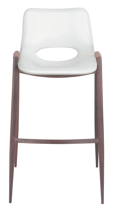 Zuo Modern Desi Barstool (Set of 2) White & Walnut