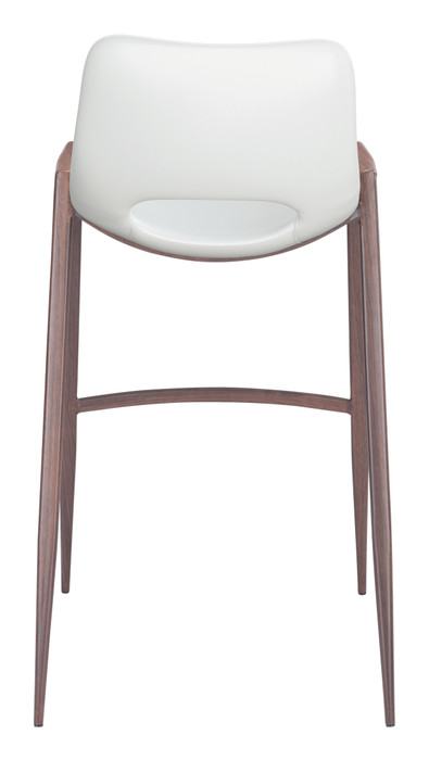 Zuo Modern Desi Barstool (Set of 2) White & Walnut