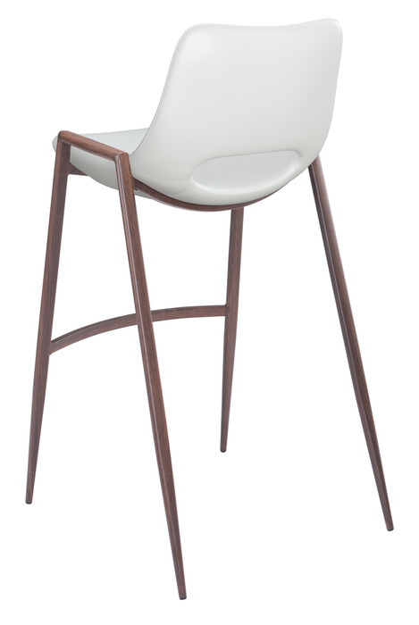 Zuo Modern Desi Barstool - White & Walnut, Set of 2