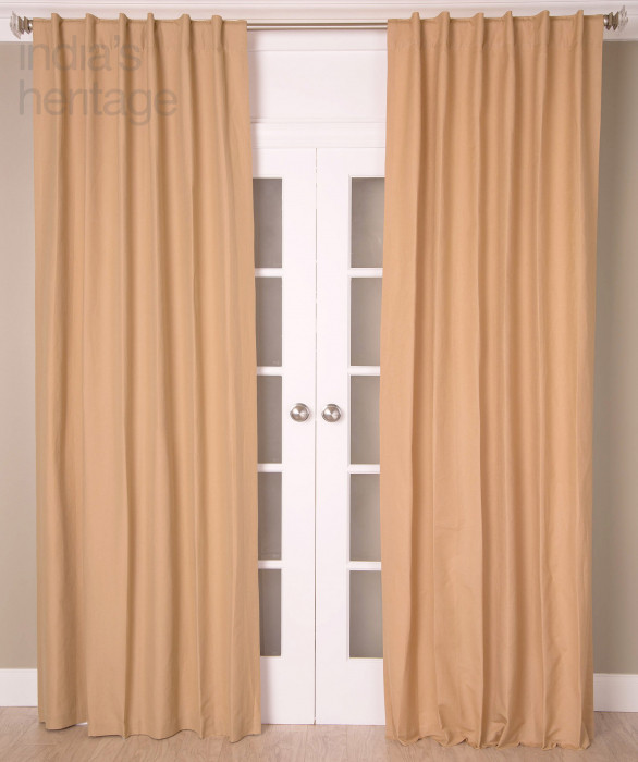 Kendall Linen Cotton Curtain in Cornseed by India's Heritage
