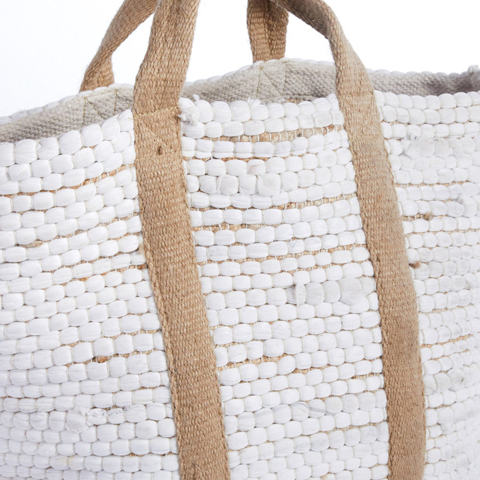 Go Home Ltd - White Hemp & Cotton Basket