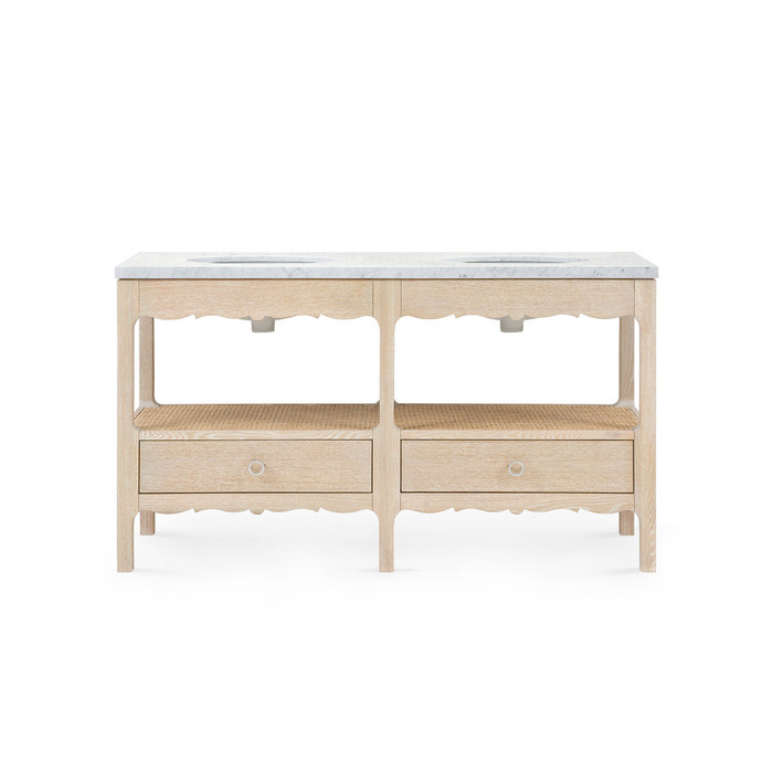 Villa & House - Arianna 2-Drawer Cabinet with 60" Marble Vanity Top, Sand