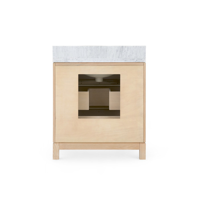 Villa & House - Caspian 2-Drawer Cabinet with 30" Marble Vanity Top, Sand 