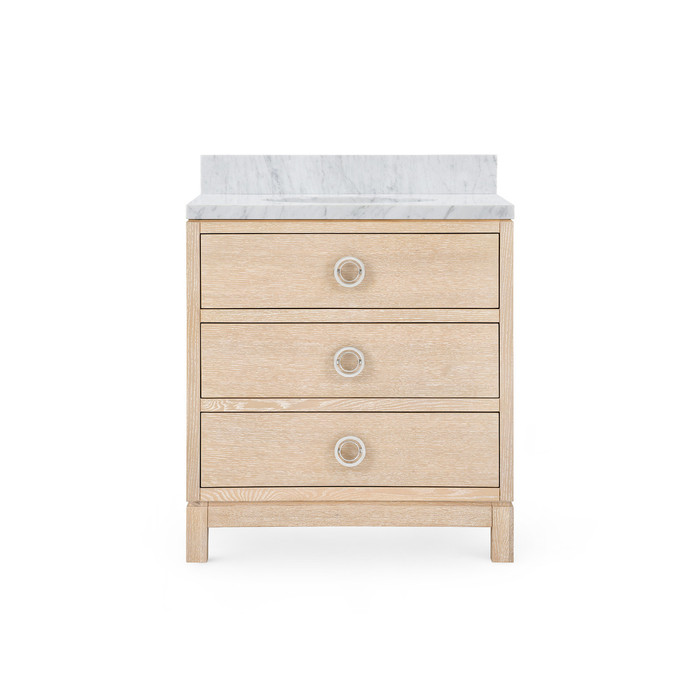 Villa & House - Caspian 2-Drawer Cabinet with 30" Marble Vanity Top, Sand