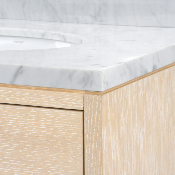 Villa & House - Caspian 2-Drawer Cabinet with 30" Marble Vanity Top, Sand