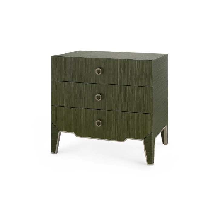 Villa & House - Madeline 3-Drawer Side Table, Deep Olive