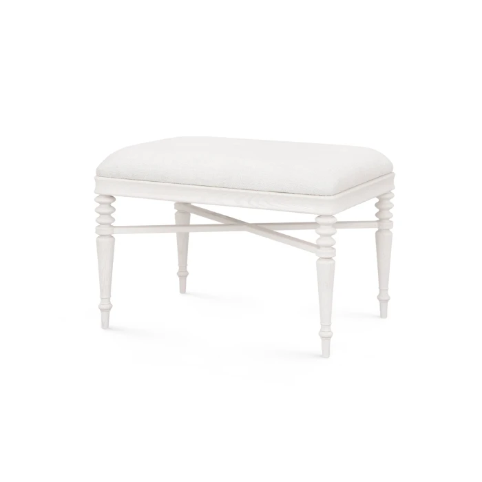 Villa & House - Lawrence Stool, Glazed Whisper White