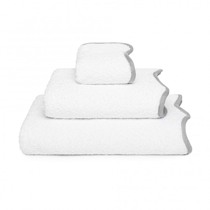 Portobello Scalloped Towel SILVER 15011 by Graccioza