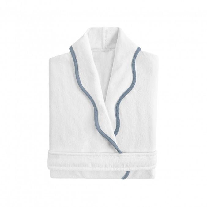 Portobello Scalloped Bath Robe FRENCH BLUE 15019 by Graccioza