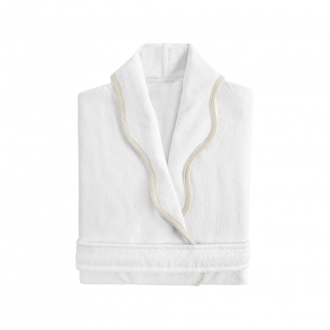 Portobello Scalloped Bath Robe NATURAL 15007 by Graccioza