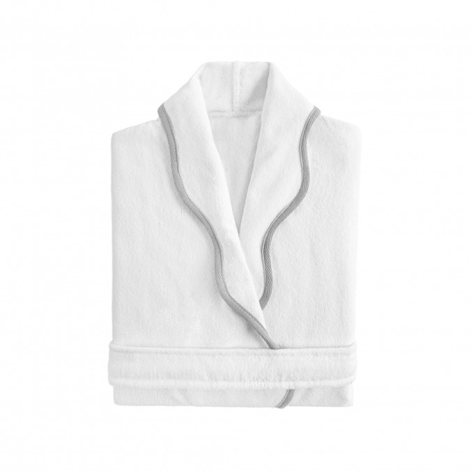 Portobello Scalloped Bath Robe SILVER 15011 by Graccioza