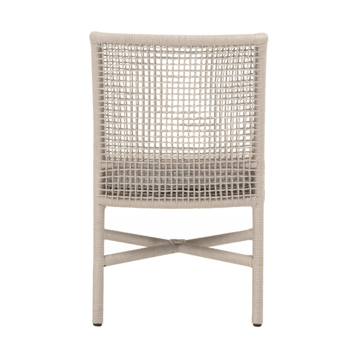 Essentials For Living Seaside Rope Indoor or Outdoor Dining Chair in Oyster Twist Rope, Performance White Speckle (Set of 2)
