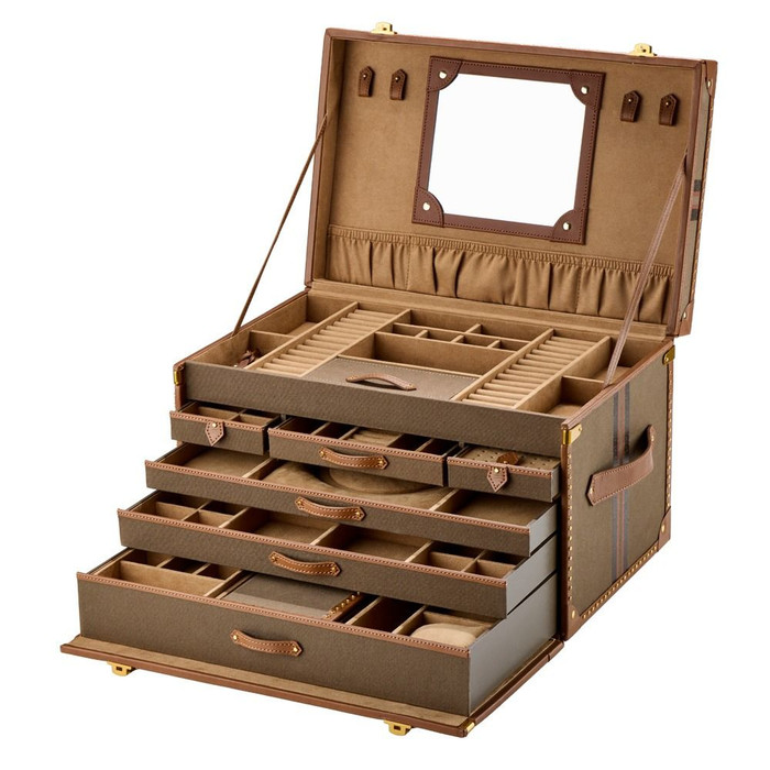 WOLF - Ida Extra Large Jewelry Trunk in Khaki