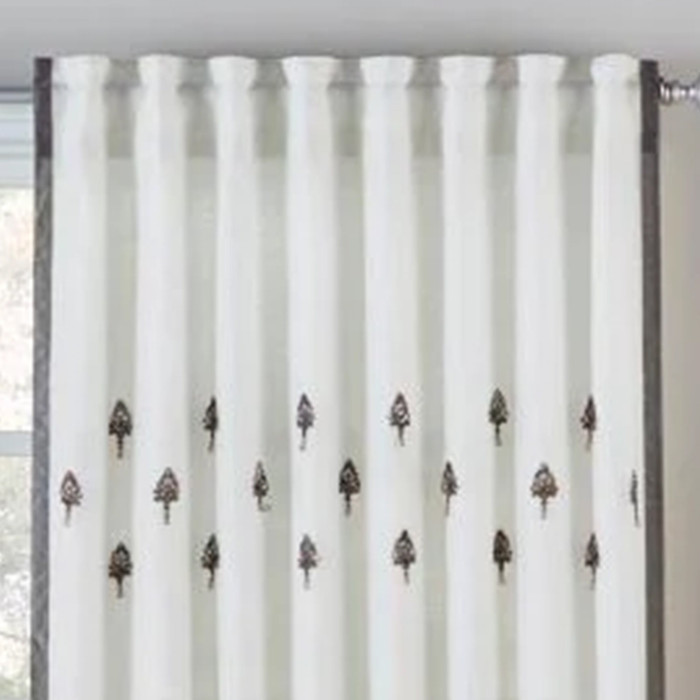 Cloud9 Design Jeweled Ivory Linen Panel