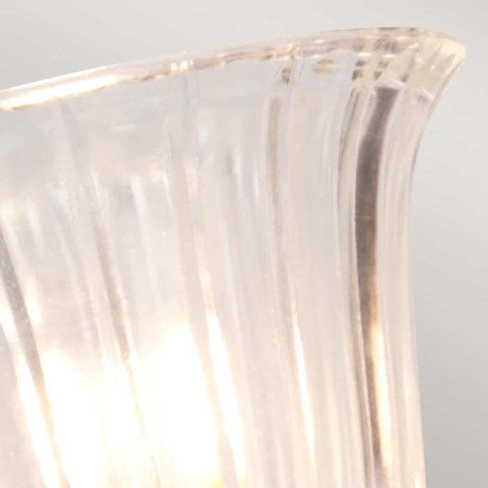 Lucas + McKearn Carroll1 1 Light Bath Light in Polished Brass with Clear Ribbed Glass