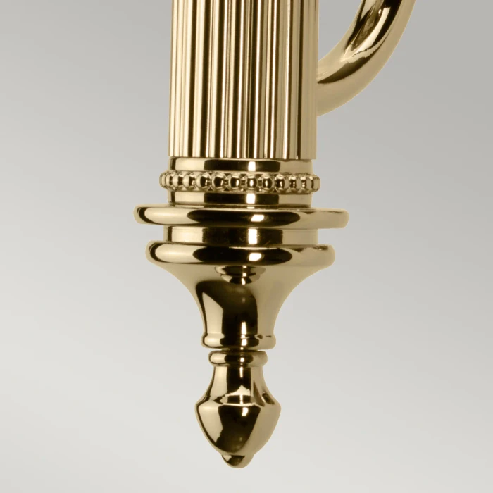 Lucas + McKearn Carroll1 1 Light Bath Light in Polished Brass with Clear Ribbed Glass