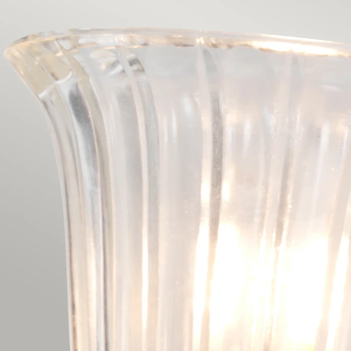 Lucas + McKearn - Carroll1 1 Light Bath Light in Polished Chrome with Clear Ribbed Glass 