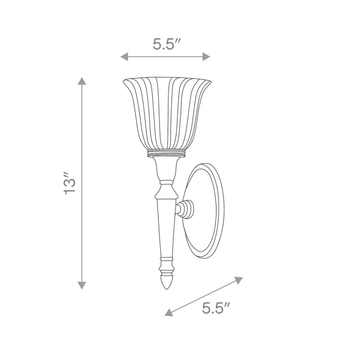  Lucas + McKearn - Dryden-1 1 Light Bath Light in Polished Brass