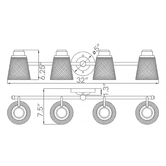 Lucas + McKearn Hudson 4 Light Bath Light in Polished Chrome