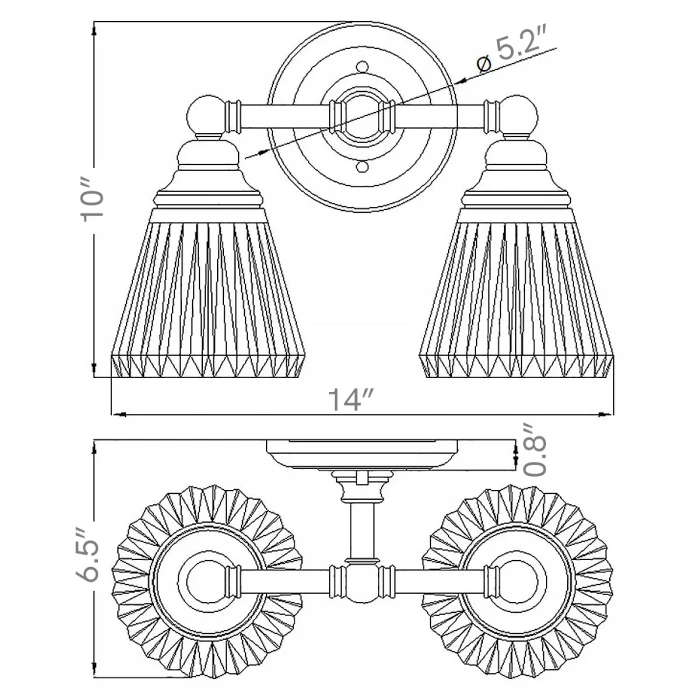 Lucas + McKearn Keynes 2 Light Bath Light in Polished Chrome 