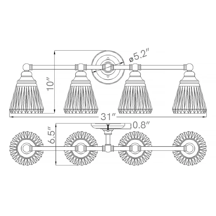 Lucas + McKearn Keynes 4 Light Bath Light in Polished Chrome