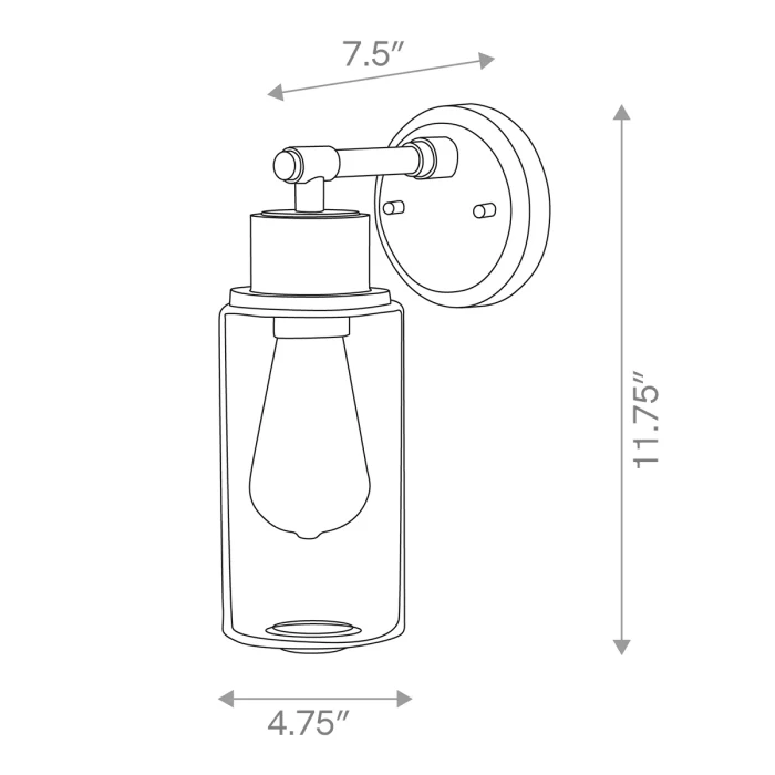 Lucas + McKearn Morvah 1 Light Bath Light in Polished Chrome 