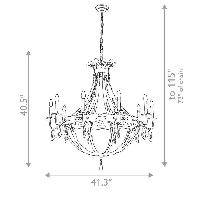 Lucas + McKearn Monteleone 10 Light Chandelier - Gold