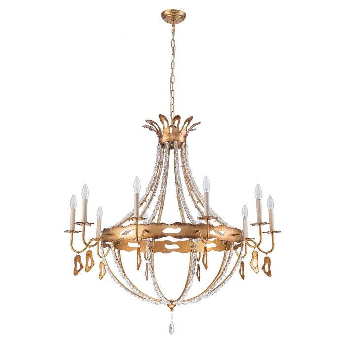 Lucas + McKearn Monteleone 10 Light Chandelier - Gold