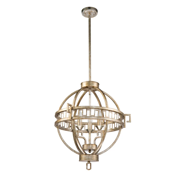 Lucas + McKearn Lemuria 3 Light Mini Gold and Silver Empire Chandelier