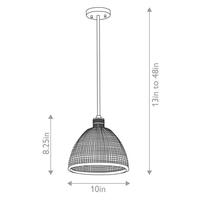 Lucas + McKearn Hampstead 1 Light Duo-Mount Pendant in Black