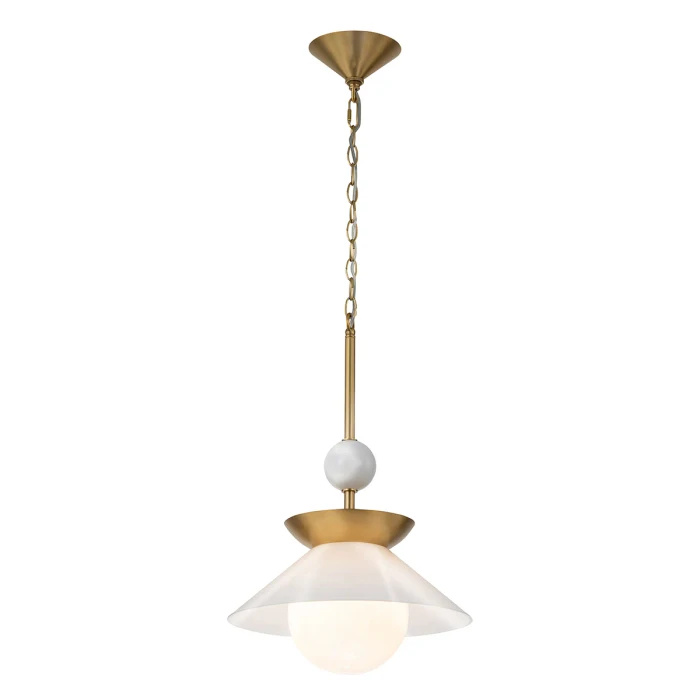 Lucas + McKearn Saucer 1 Light Mini Pendant in Aged Brass 