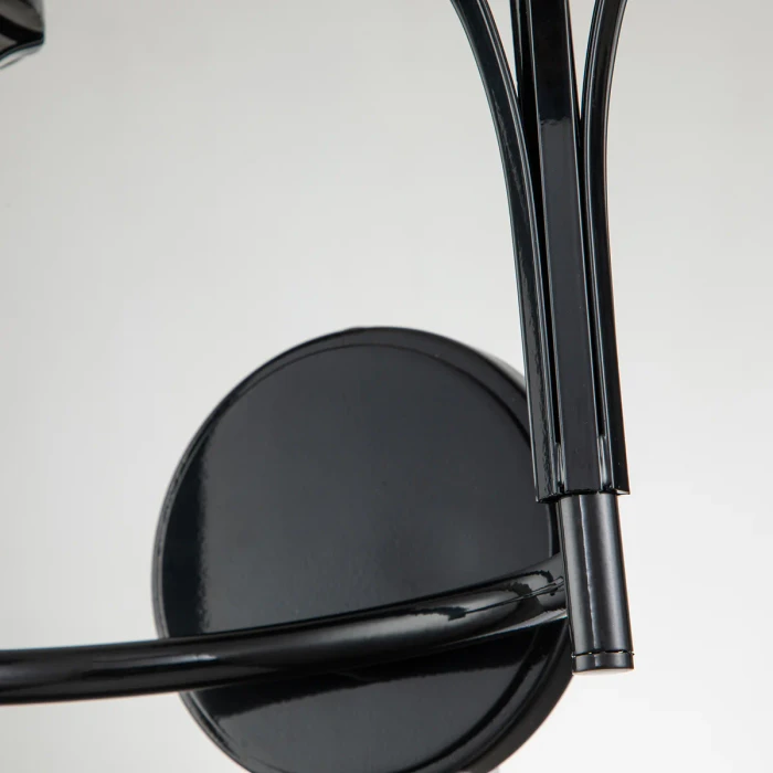 Lucas + McKearn Sawgrass 2 Light Sconce in Lacquered Black with Etched Glass