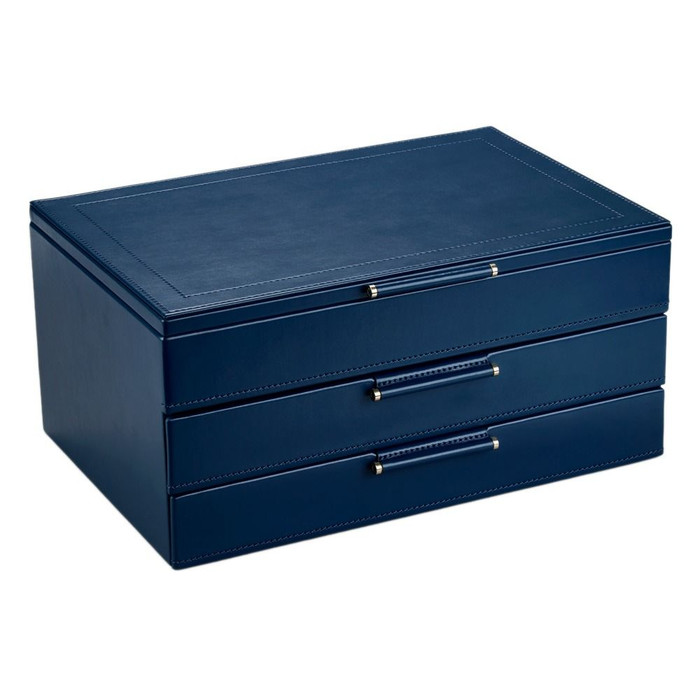 WOLF x Fiona Howard Sophia Jewelry Box with Drawers in Indigo Fruit Botanical