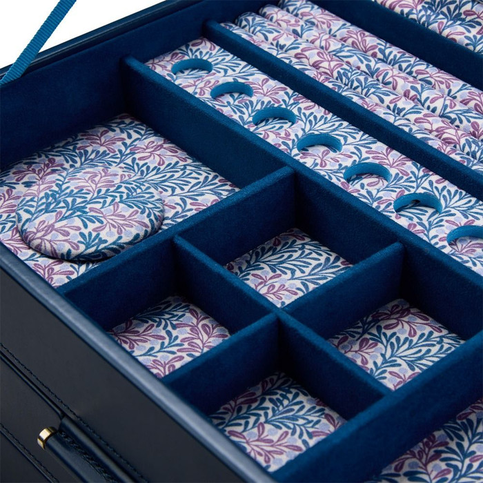 WOLF x Fiona Howard Sophia Jewelry Box with Drawers in Indigo Fruit Botanical