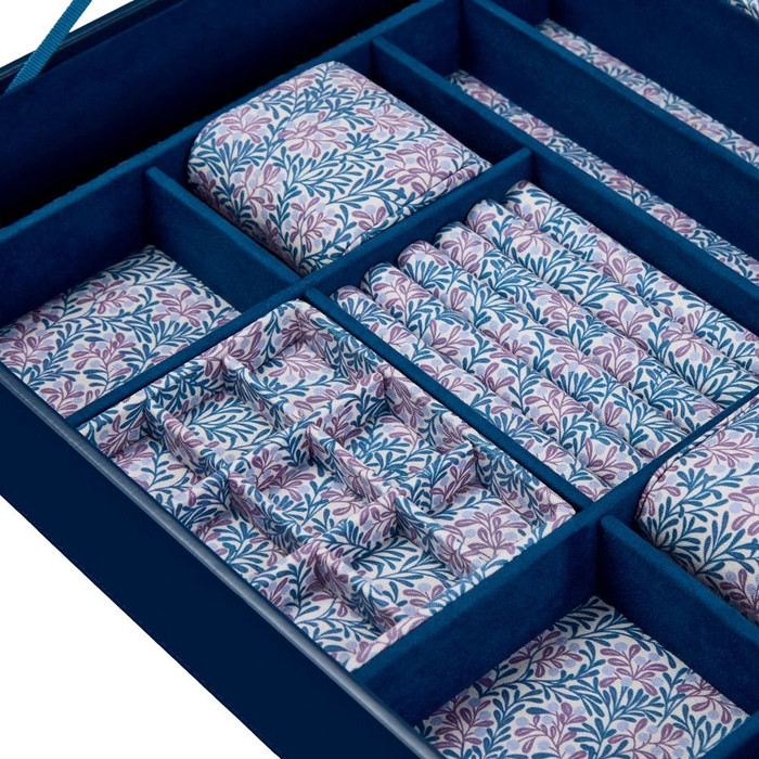 WOLF x Fiona Howard Sophia Jewelry Box with Window in Indigo Fruit Botanical