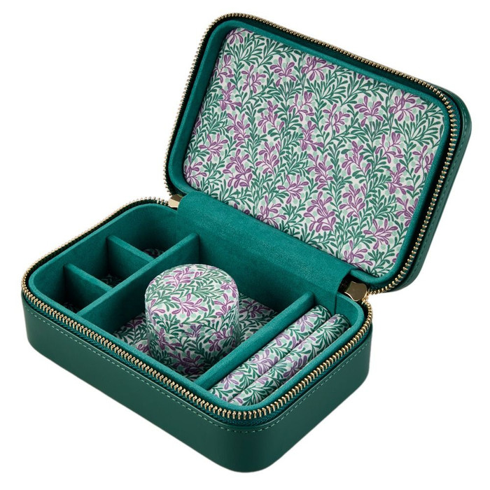 WOLF x Fiona Howard Sophia Travel Zip Case in Forest Green Fruit Botanical
