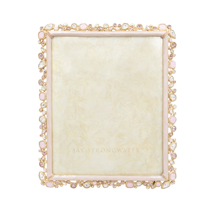 Jay Strongwater Theo Bejeweled 8" x 10" Crystal Picture Frame in Baby Pink