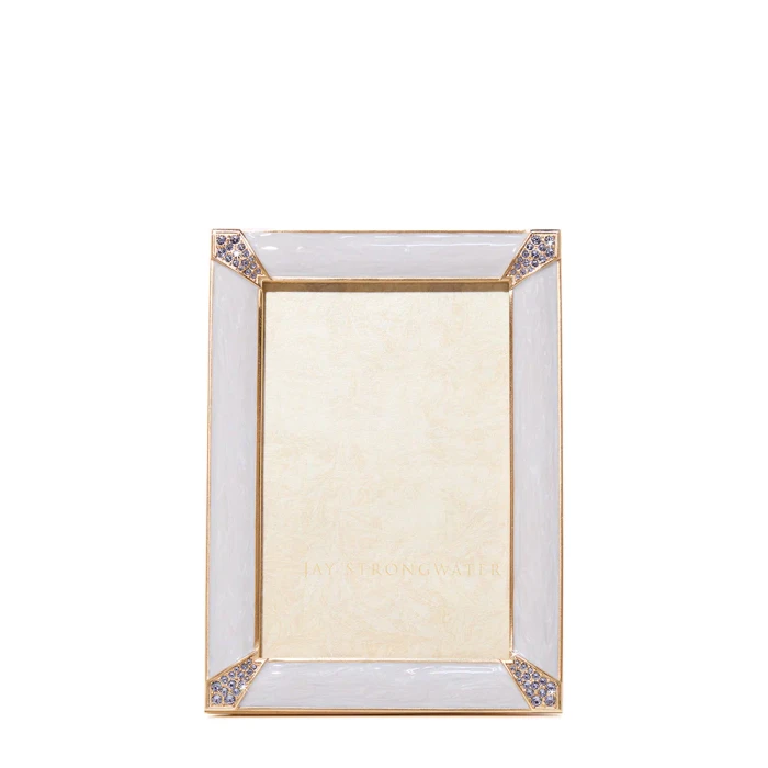 Jay Strongwater Lavinia 4" x 6" Crystal Picture Frame in Pale Blue