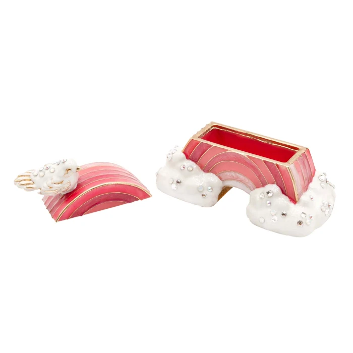 Jay Strongwater Rowan Pink Rainbow Crystal Keepsake Box