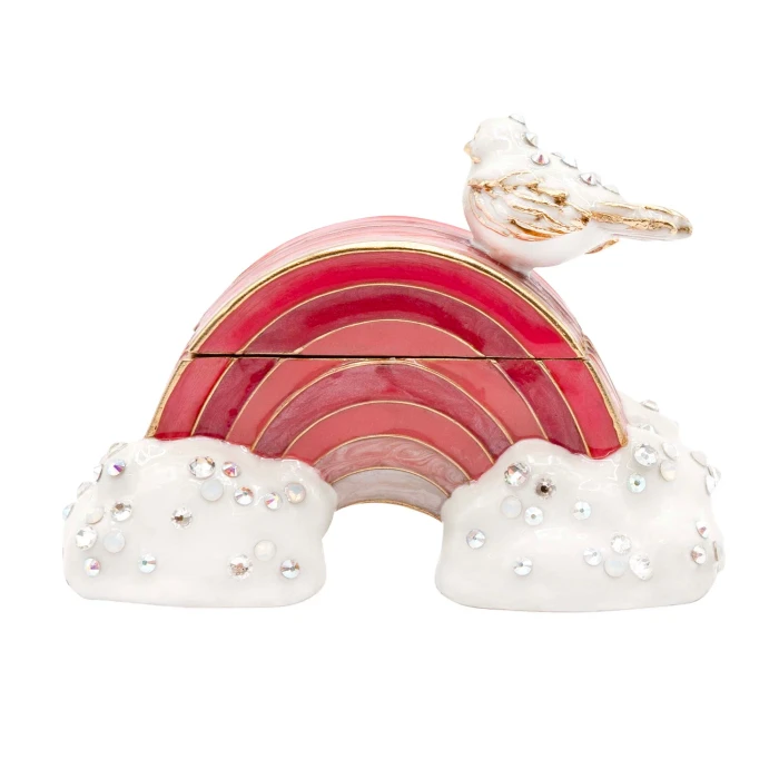 Jay Strongwater Rowan Pink Rainbow Crystal Keepsake Box