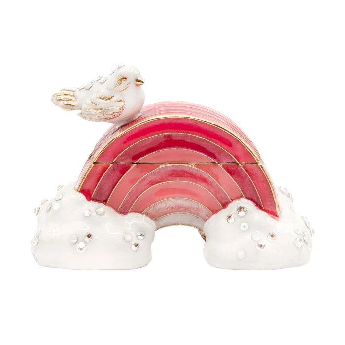Jay Strongwater Rowan Pink Rainbow Crystal Keepsake Box