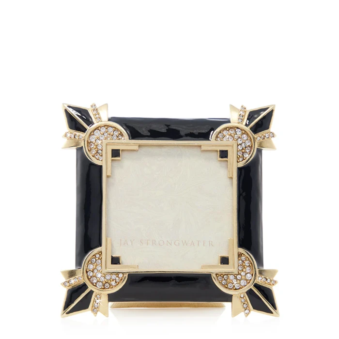 Jay Strongwater Dorothy 3" x 3" Art Deco Crystal Picture Frame