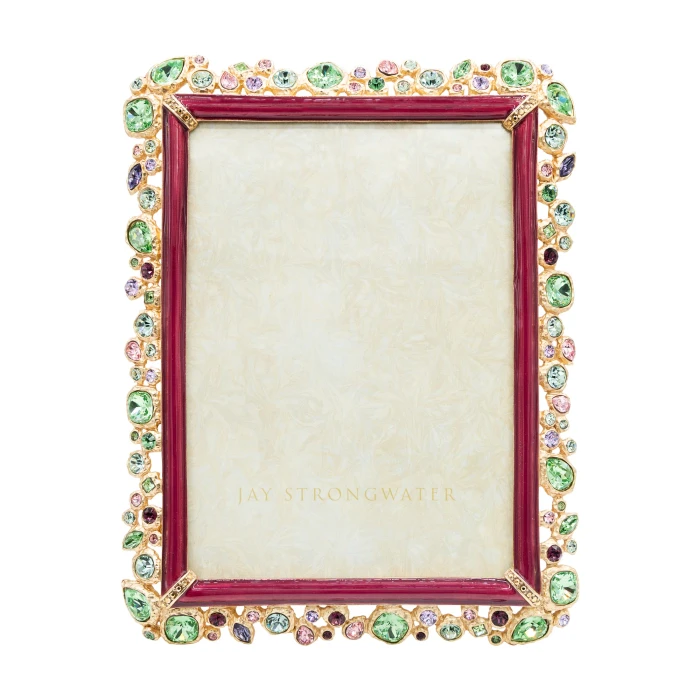 Jay Strongwater Leslie Bejeweled 5" x 7" Crystal Picture Frame in Bouquet